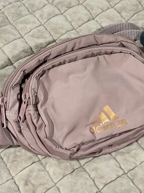 Adidas Dusty Rose Belt Bag with Gold Logo Accent